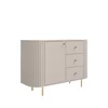 Comoda Ovalio 3 Sertate + Usa, TYP 813  123x42.3x85.4 h cm, Pal Melaminat/MDF, Beige Nisip picture - 3