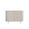 Comoda Ovalio 3 Sertate + Usa, TYP 813  123x42.3x85.4 h cm, Pal Melaminat/MDF, Beige Nisip picture - 6
