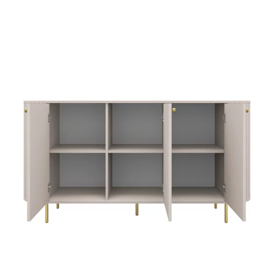 Comoda Ovalio 3 Usi, TYP 830,  164.6x42.3x85.4 h cm, Pal Melaminat/MDF, Beige Nisip picture - 4