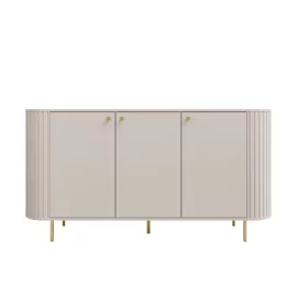 Comoda Ovalio 3 Usi, TYP 830,  164.6x42.3x85.4 h cm, Pal Melaminat/MDF, Beige Nisip