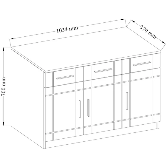 Comoda Paris 3 Usi 3 Sertare, 103x37x70 h cm picture - 4