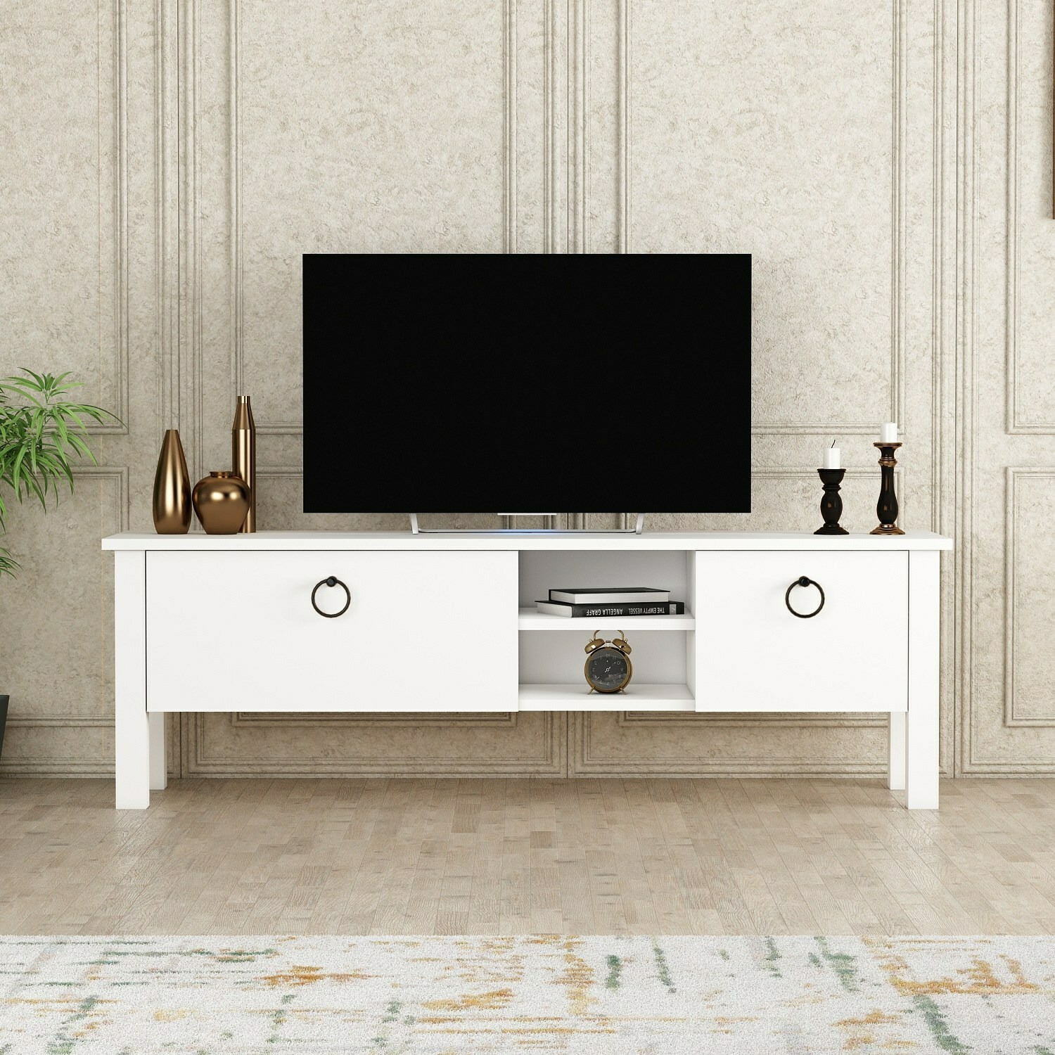 Comoda rose, 140x35x44.8 cm - alba
