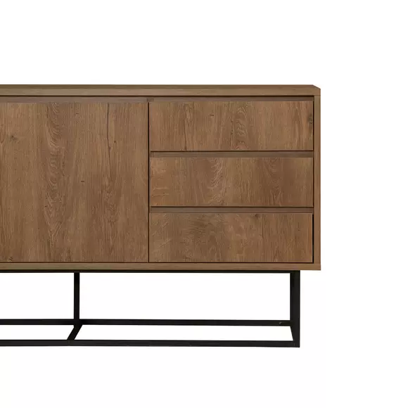 Comoda Ruba, 2 Usi, 3 Sertare, 140x36x72 cm - Nuc picture - 7