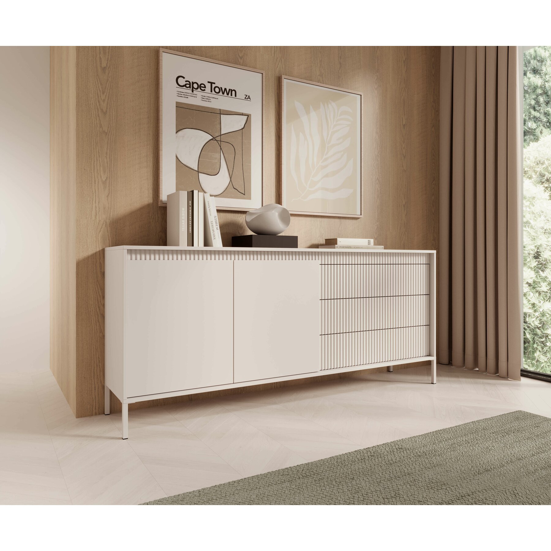 MODEROIDOセット Comoda Senso, 187-2D3S, 187.1x39.5x81.4 cm, MDF - Kalenda