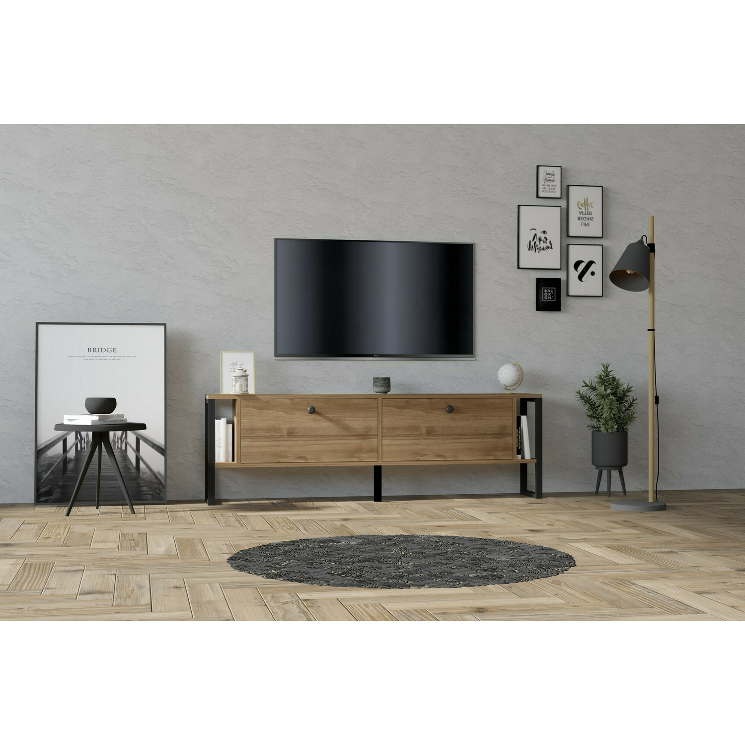 Comoda tv ahu, 160x24.5x50.4 h cm - nuc