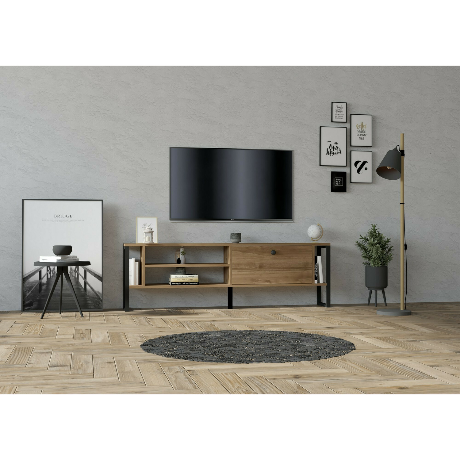 Comoda tv asrin 160x24.5x50.4 cm - nuc