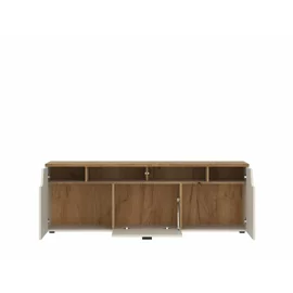 Comoda TV Cut Out CTUF01, 165x45x56.5 h cm, Pal Melaminat, Stejar Evoke/Casmir
