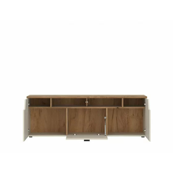 Comoda TV Cut Out CTUF01, 165x45x56.5 h cm, Pal Melaminat, Stejar Evoke/Casmir picture - 2