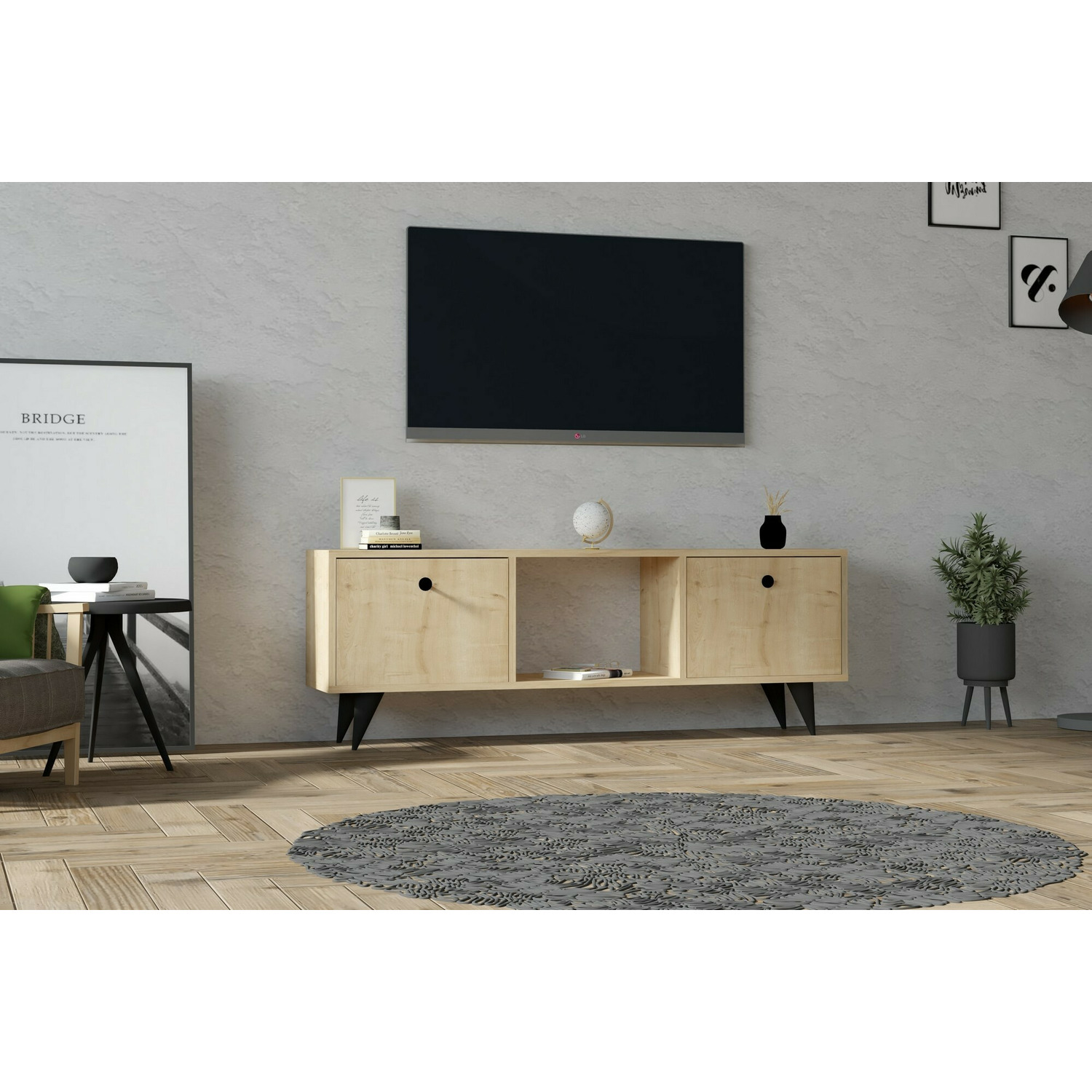 Comoda tv elton, 160x29x50 cm - stejar