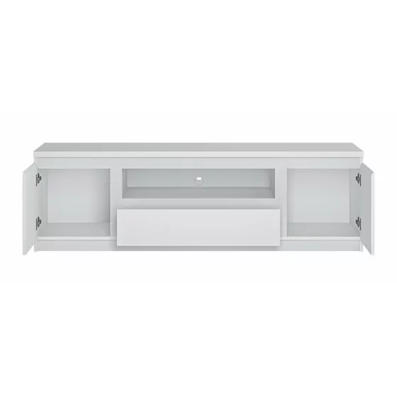 Comoda TV Fribo FRIF01, 2 Usi + Sertar, 165.4x45x51.1 h cm, Pal Melaminat, Alb Alpin picture - 2