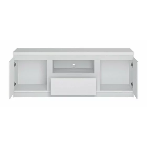 Comoda TV Fribo FRIF02, 2 Usi + Sertar, 135.4x45x51.1 h cm, Pal Melaminat, Alb Alpin picture - 2