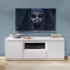 Comoda TV Fribo FRIF02, 2 Usi + Sertar, 135.4x45x51.1 h cm, Pal Melaminat, Alb Alpin picture - 3
