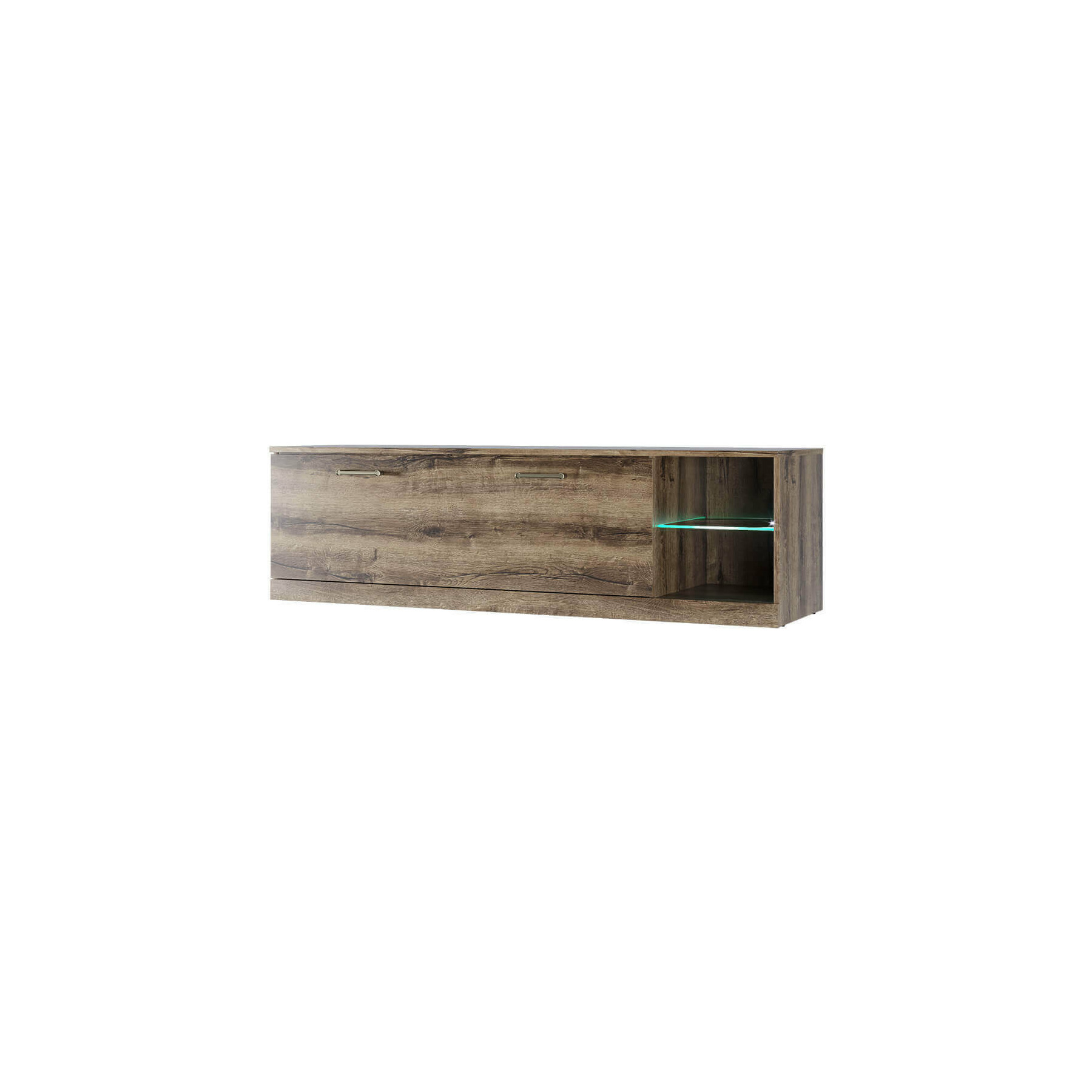 Comoda tv jagger rtv 1s2n, 153.8x43.1x45 cm, stejar monastery/negru
