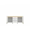 Comoda TV Lazio LAZF01, 2 Usi + 3 Sertare, 155.3x40x70 h cm, Pal Melaminat/MDF, Alb Alpin/Alb Lucios picture - 2