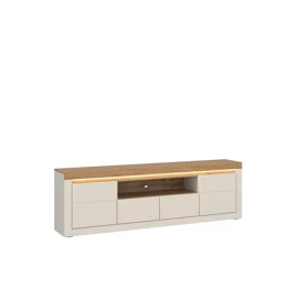 Comoda TV Naxxar NAXF02, 2 Usi + 2 Sertare, 194x39.6x62.5 h cm, Pal Melaminat/PVC, Stejar Piatra/Casmir