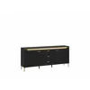 Comoda TV Norica LAZF01, 2 Usi + 3 Sertare, 155.3x40x70 h cm, Pal Melaminat/MDF, Negru/Auriu picture - 1