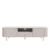 Comoda TV Ovalio 2 Usi + Sertar, TYP 321,  180x42.3x50 h cm, Pal Melaminat/MDF, Beige Nisip picture - 4