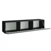 Comoda TV Suspendata Joy, 150x38x35 cm, Pal Melaminat, Front MDF cu Riflaj, Negru Lucios picture - 2