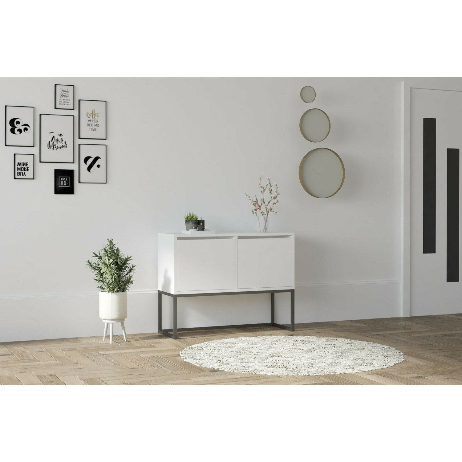 Comoda zermat, 90x34x70 cm - alba