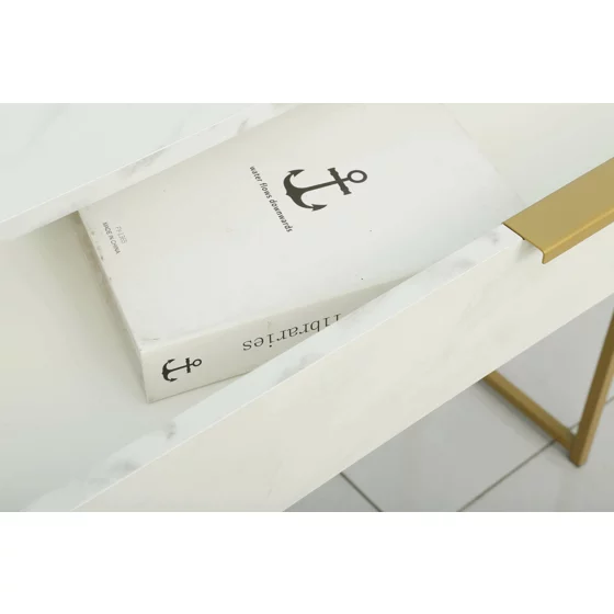 Consola Mersburg, 80x28x76.5 h cm, Metal/Pal Melaminat, Auriu/Alb picture - 5