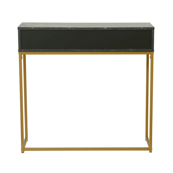 Consola Mersburg, 80x28x76.5 h cm, Metal/Pal Melaminat, Auriu/Negru picture - 5