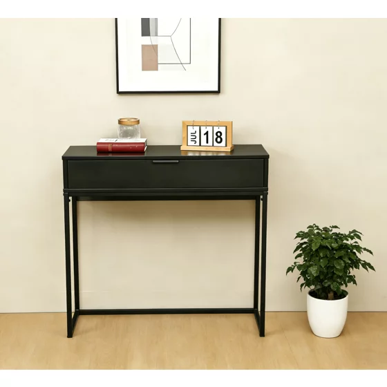 Consola Mersburg, 80x28x76.5 h cm, Metal/Pal Melaminat, Neagra picture - 1