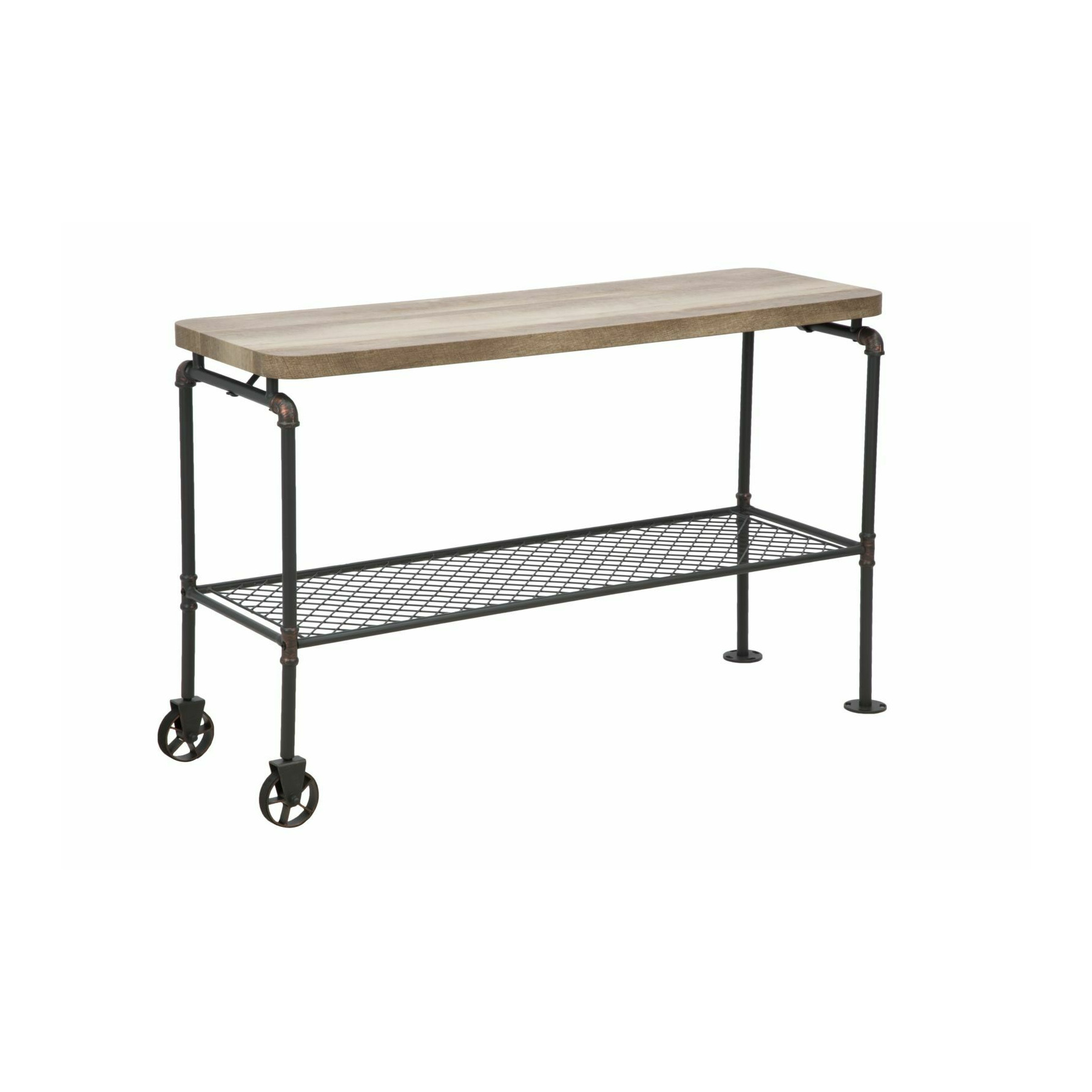 Consola, roma1769, natur si negru, metal si mdf, 75x122x44 cm