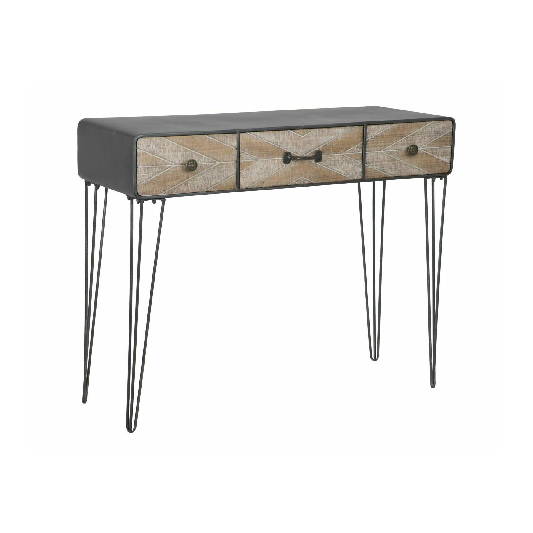 Consola, roma1779, maro,negru, mdf metal, 80x100x38.5 cm