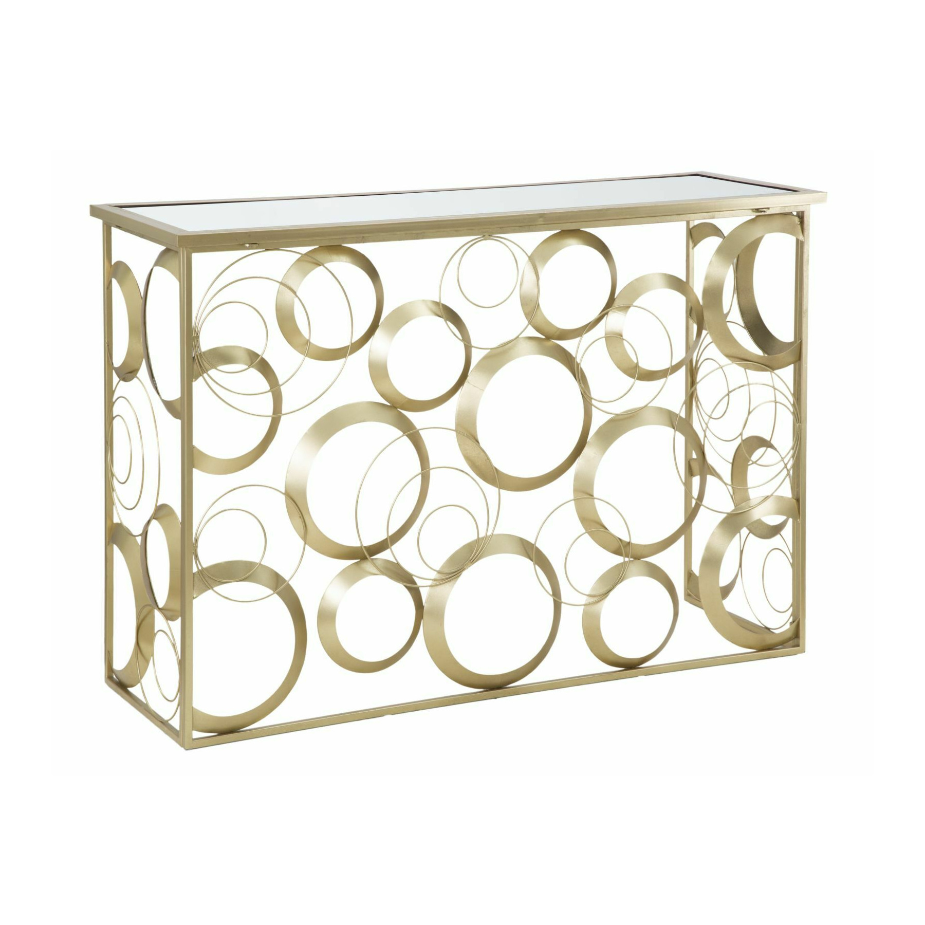 Consola, roma1877, auriu, metal, sticla, 81.5x120x40.5 cm
