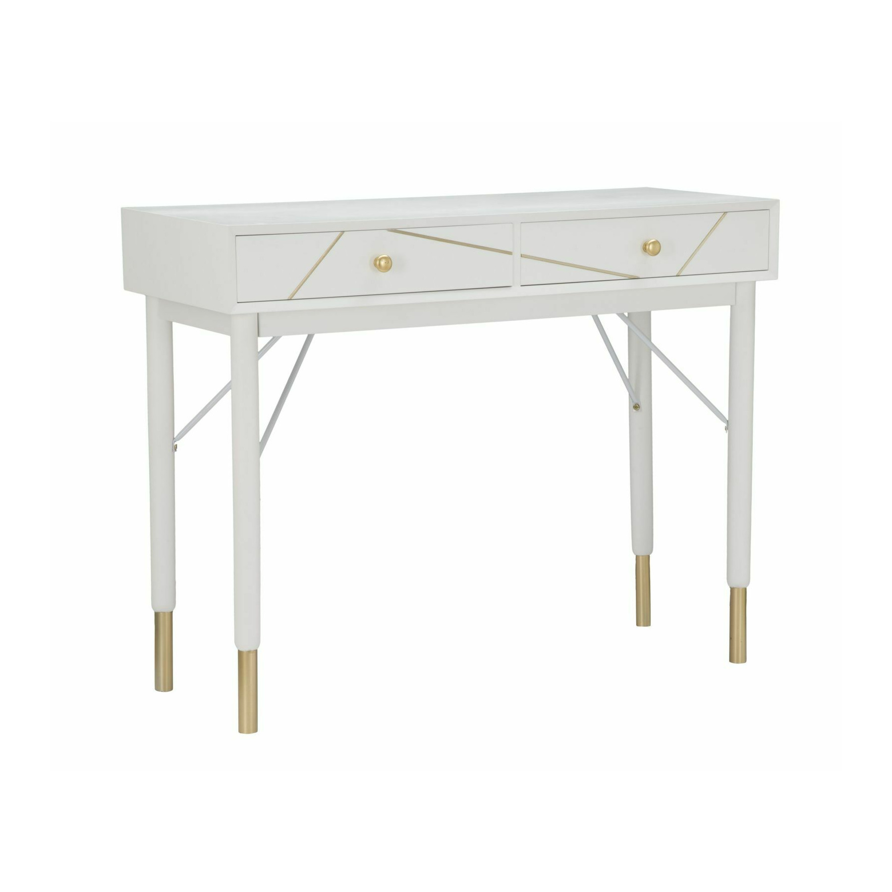 Consola, roma1895, alb,auriu, lemn de pin , mdf si metal, 79x100x40 cm