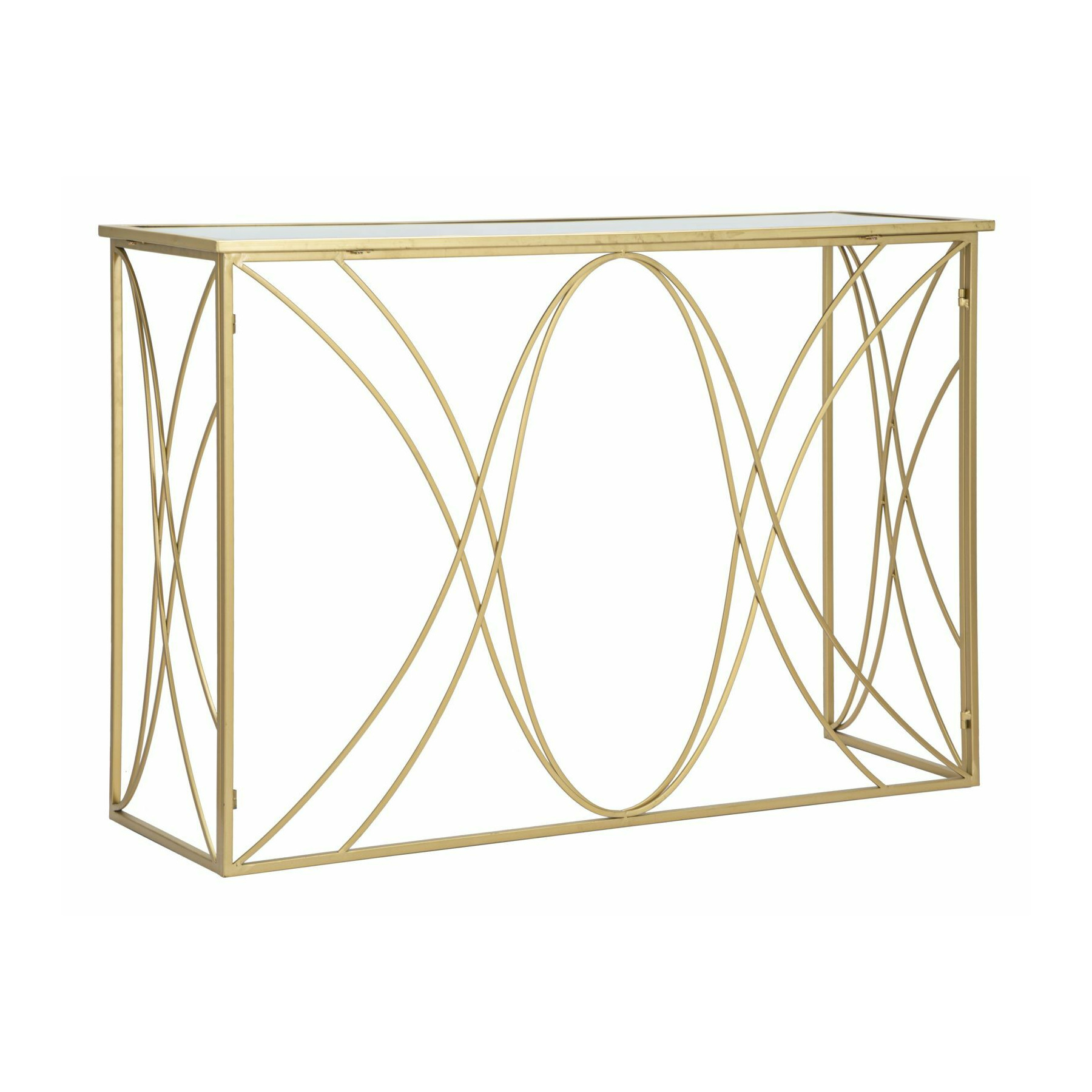 Consola, roma2025, auriu si argintiu, metal si oglinda, 80x120x40 cm