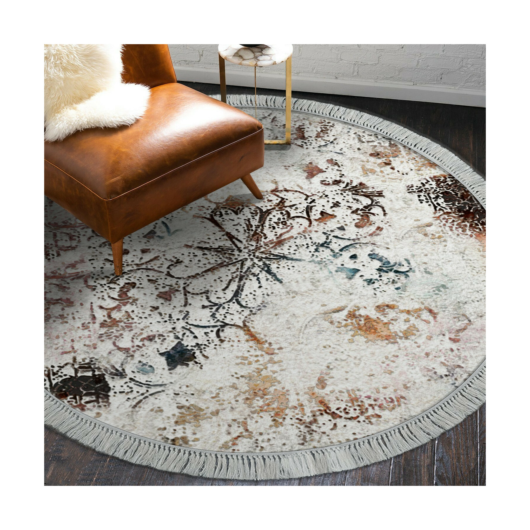 Covor aruba 1078, rotund, 100x100 cm, multicolor