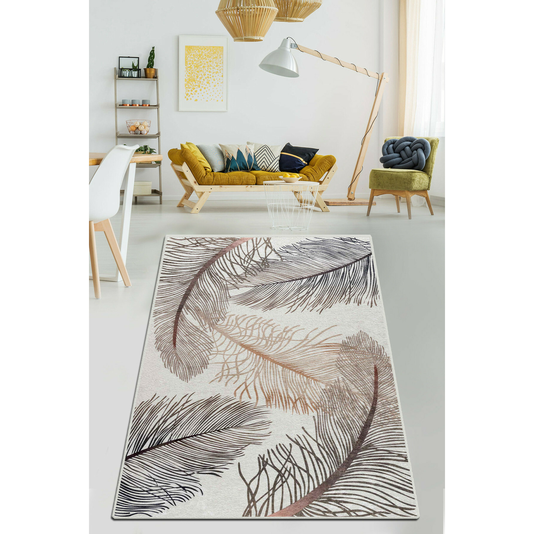 Covor aruba 1221, 200x290 cm, alb, maro