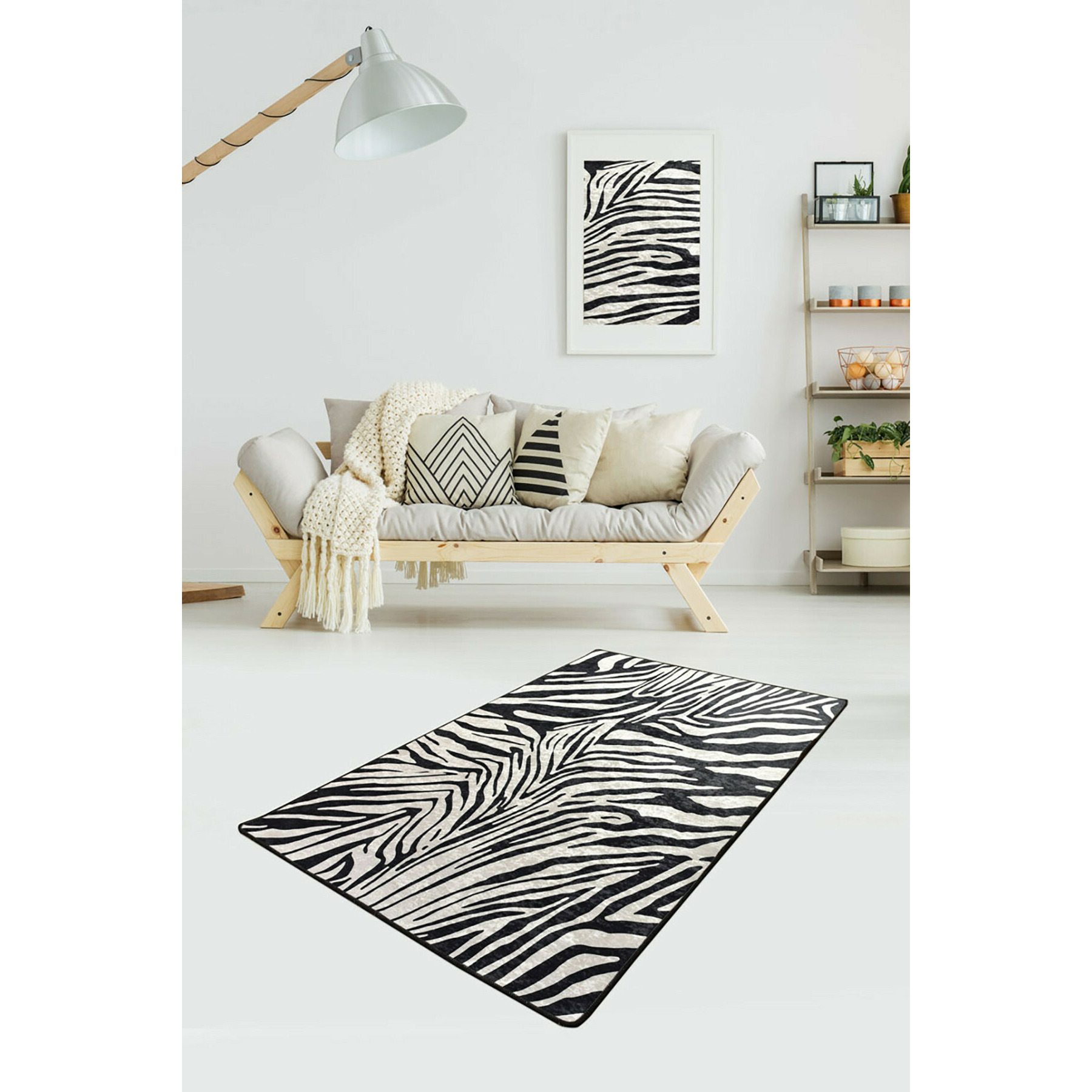 Covor aruba 1398, 160x230 cm, negru, alb