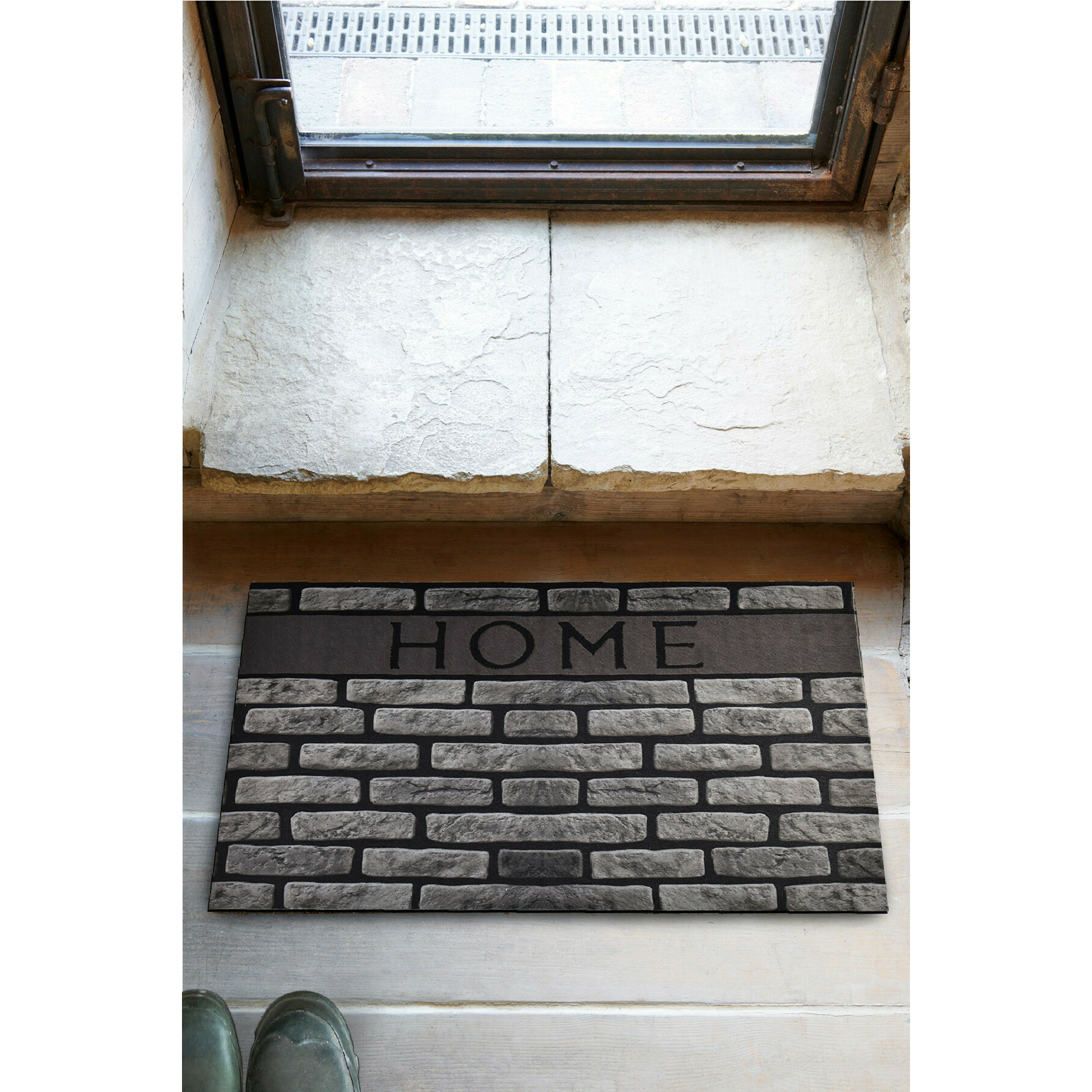 Covor intrare aruba 1259, 40x60 cm, gri, negru