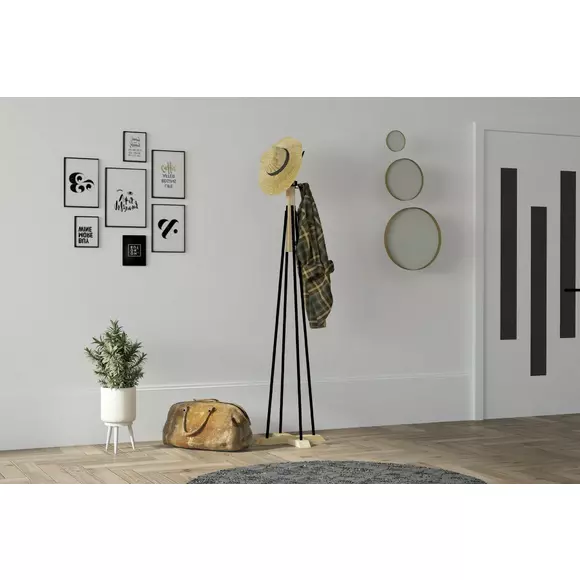 Cuier Tip Pom Foley, 41x160 cm - Negru/Stejar picture - 1