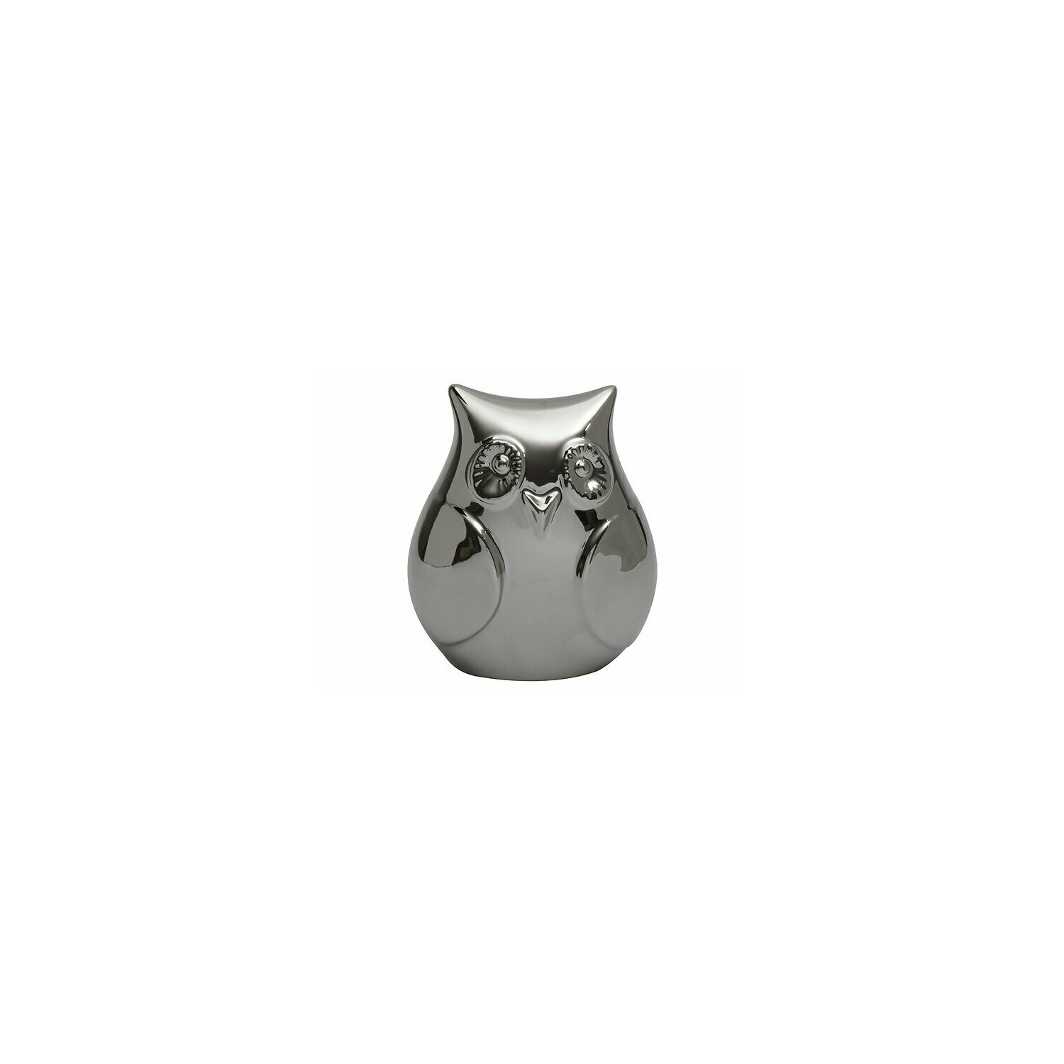 Decoratiune ceramica bufnita argintie thk-060760