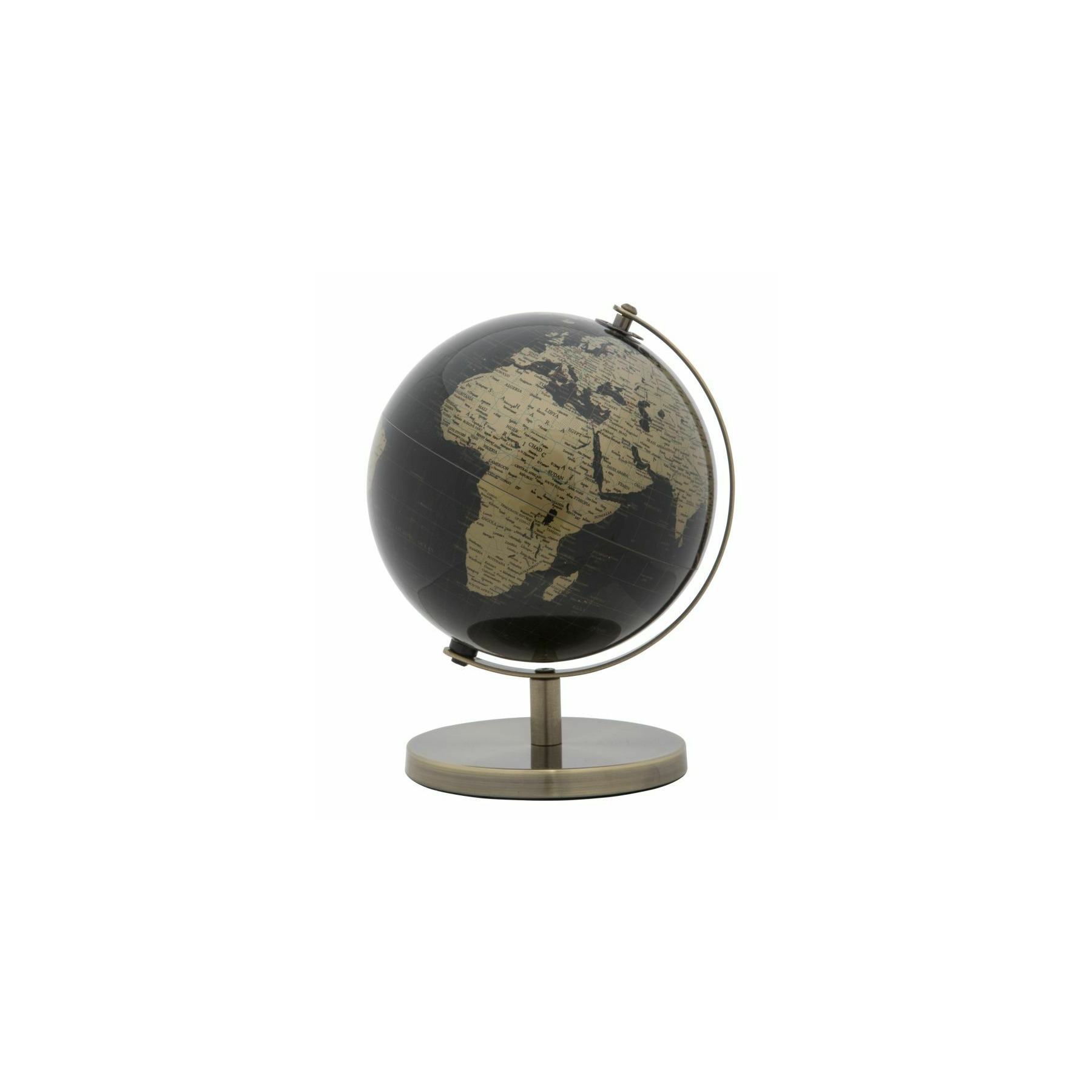 Decoratiune Glob Pamantesc, Roma1747, Negru,Auriu, Plastic, Metal, 28x20x20 cm