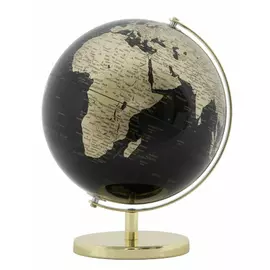 Decoratiune Glob Pamantesc, Roma1749, Negru,Auriu, Plastic, Metal, 34x25x25 cm