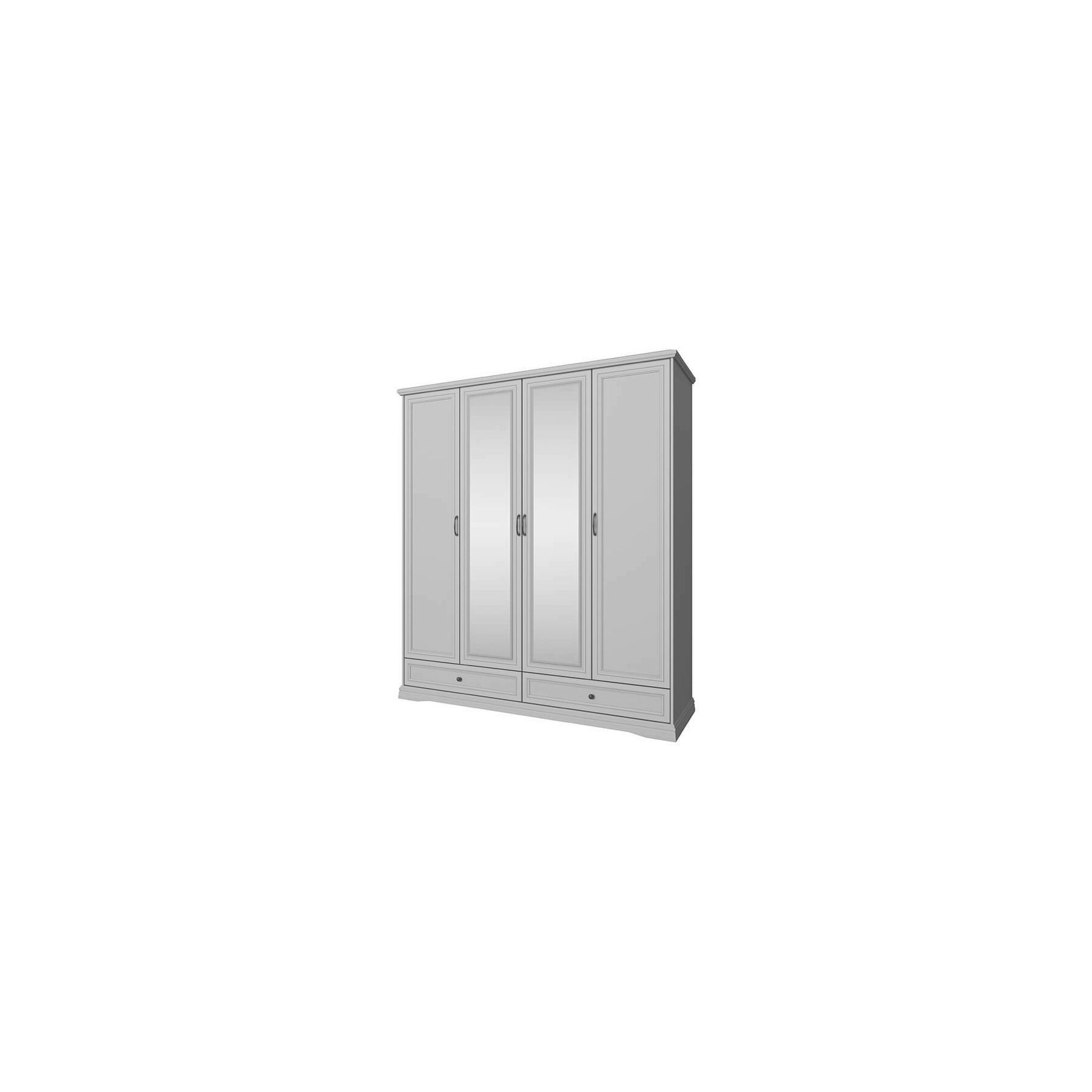 Dulap 4 usi valencia 4dg2sz, 205.2x63.2x231.4 cm, gri deschis