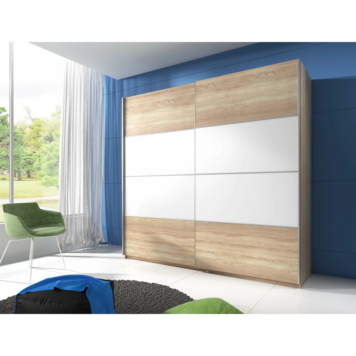 Dulap baltimore stejar sonoma/alb 220/60/210