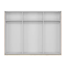 Dulap Cu 3 Usi Culisante Glamour,  280x60.5x215 h cm, Pal Melaminat, Stejar Mauvella/Casmir