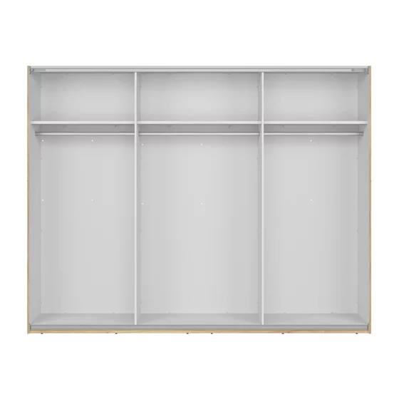 Dulap Cu 3 Usi Culisante Glamour,  280x60.5x215 h cm, Pal Melaminat, Stejar Mauvella/Casmir picture - 2