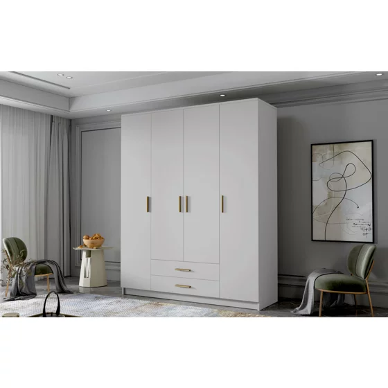 Dulap cu 4 Usi si 2 Sertare Ada, 160x52x205 h cm, Pal Melaminat picture - 3