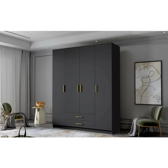 Dulap cu 4 Usi si 2 Sertare Ada, 160x52x205 h cm, Pal Melaminat picture - 4