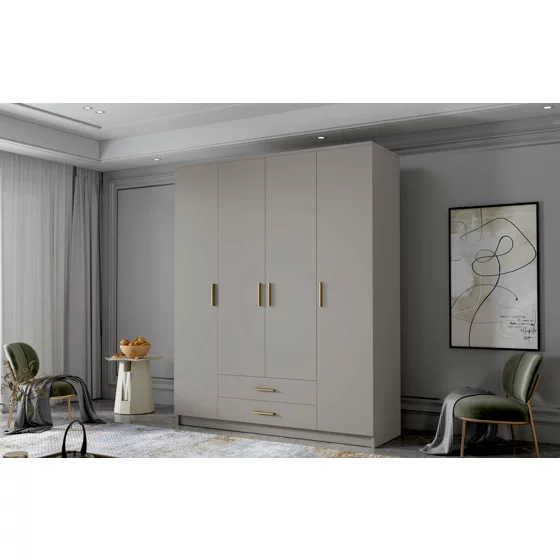 Dulap cu 4 Usi si 2 Sertare Ada, 160x52x205 h cm, Pal Melaminat picture - 1