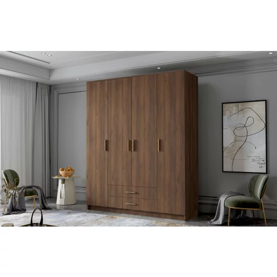 Dulap cu 4 Usi si 2 Sertare Ada, 160x52x205 h cm, Pal Melaminat picture - 2