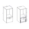 Dulap Cu Sertare Pentru Masina de Spalat Haine/Uscator, AZA - 3097ME60, 67x65x144 cm - Alb picture - 6
