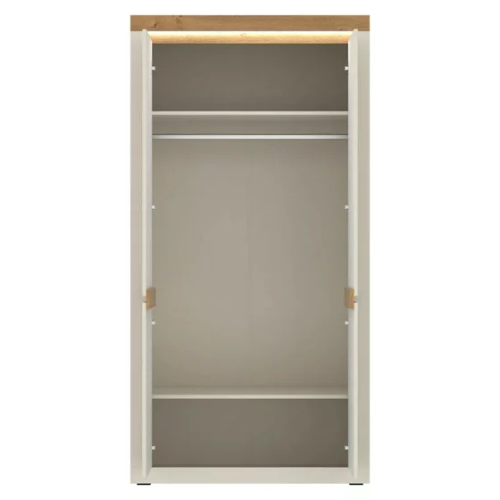Dulap Naxxar NAXS01 2 Usi, 104.2x59.6x204.5 h cm, Pal Melaminat/PVC, Stejar Piatra/Casmir picture - 2