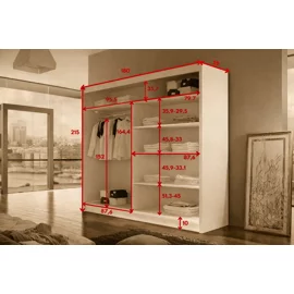 Dulap Usi Culisante Bega VI 180x58x215 cm, Stejar Sonoma/Oglinda